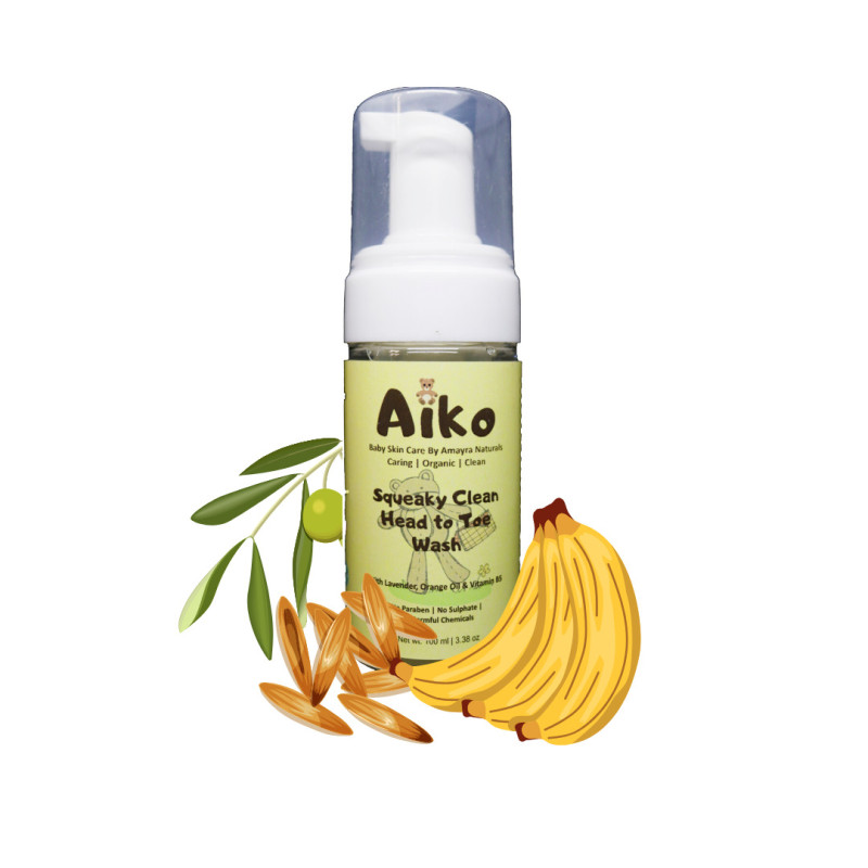 Amayra Naturals Aiko Squeaky Clean Head To Toe Baby Wash-100ml