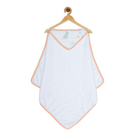Ooka Baby Premium 100% Cotton Hooded Bath Towel (Seagull Hood With Tangerine Trim)