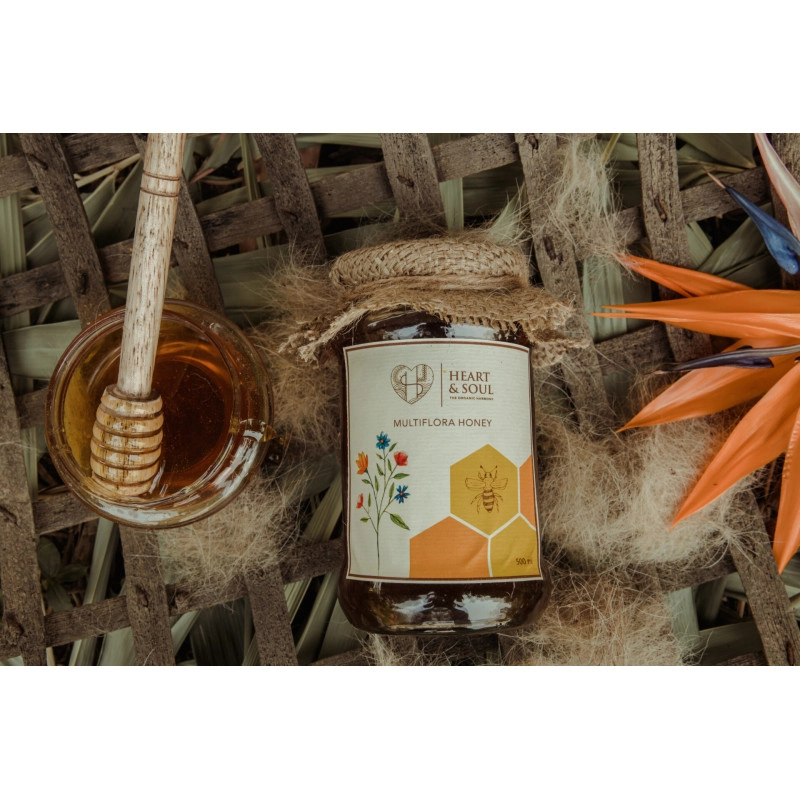 heart and soul raw multiflora honey 100 pure and natural crafted with care from the forests of himachal no animal cruelty gluten free easy to digest chemical free 250 ml