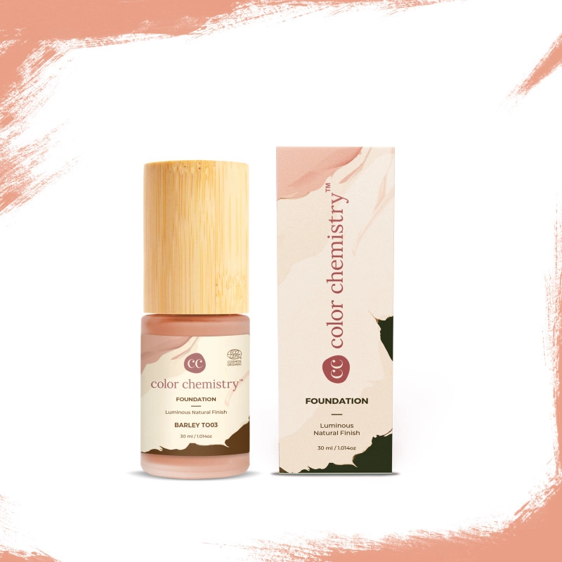 color chemistry liquid foundation luminous natural finish buildable coverage enriched with rosehip green tea certified organic 30 ml barley to03