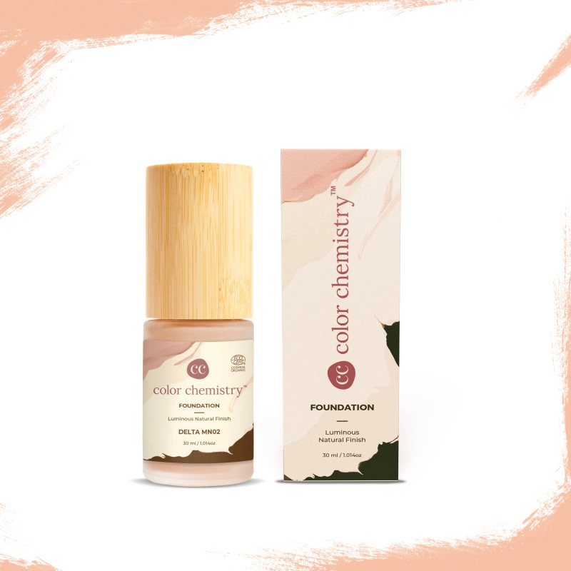 color chemistry liquid foundation luminous natural finish buildable coverage enriched with rosehip green tea certified organic 30 ml delta mn02