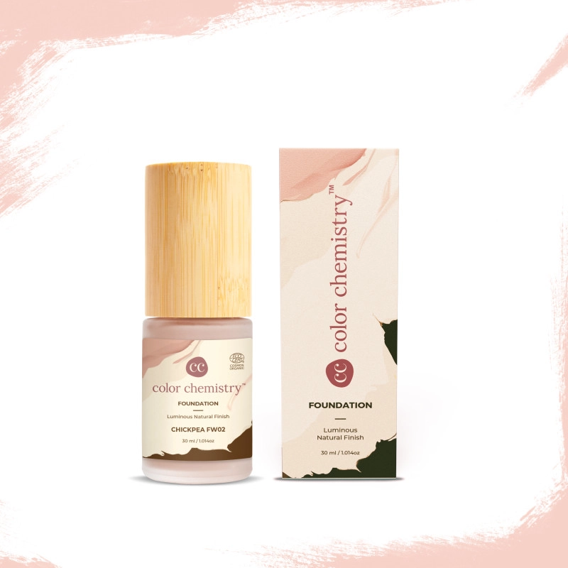 color chemistry liquid foundation luminous natural finish buildable coverage enriched with rosehip green tea certified organic 30 ml chickpea fw02