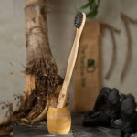 bamboo toothbrush charcoal bristles for natural whitening pack of 1