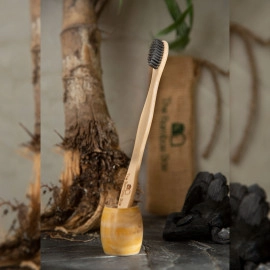 bamboo toothbrush charcoal bristles for natural whitening pack of 3