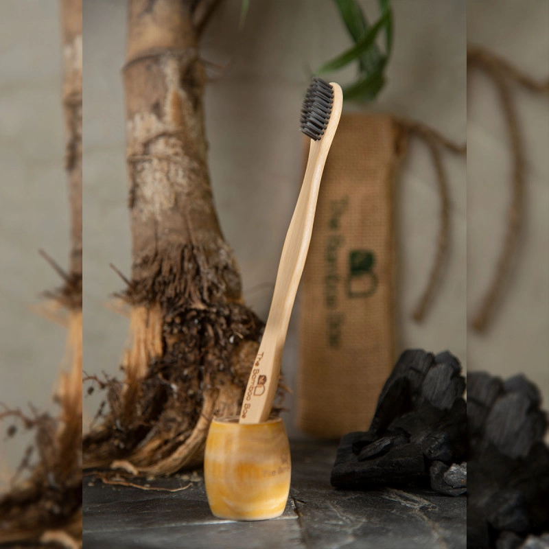 bamboo toothbrush charcoal bristles for natural whitening pack of 3