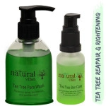 natural vibes ayurvedic tea tree skin repair brightening regime with1 tea tree skin repair serum 30 ml and 1 tea tree face wash 150 ml 2
