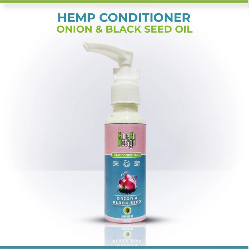 cure by design hemp black seed oil onion coniditioner 50ml