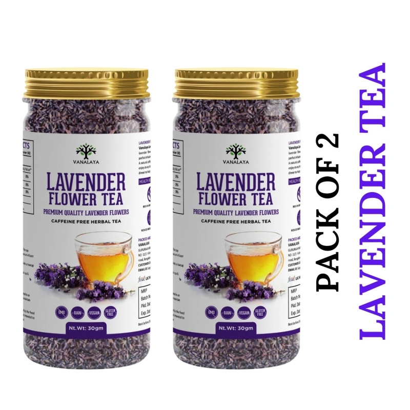vanalaya organic lavender flower tea from sun dried flowers for stress relief 50gm pack of 2