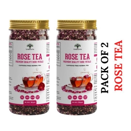 vanalaya rose tea for glowing skin weight loss made with 100 natural rose petals 30gm pack of 2
