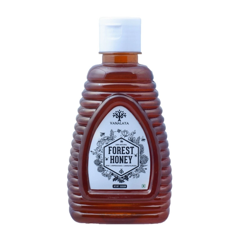 vanalaya forest honey raw unprocessed unpasteurized pure natural organic honey for weight loss squeezy bottle 500gm
