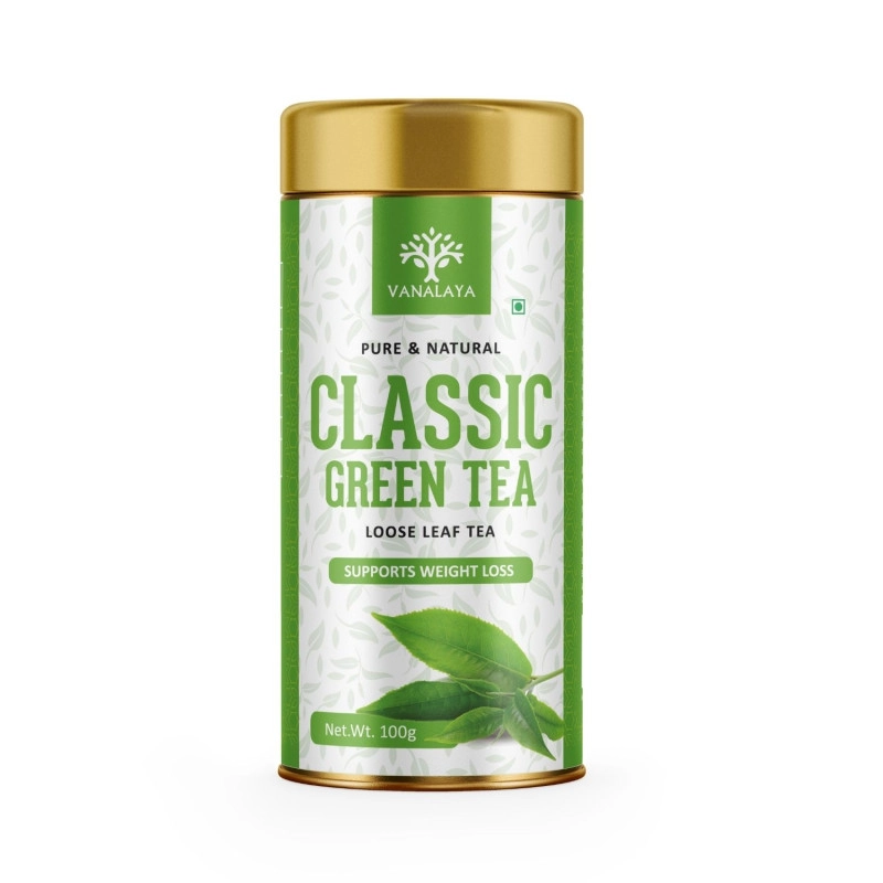 vanalaya classic green tea for weight loss loose leaf green tea tin 100 gm