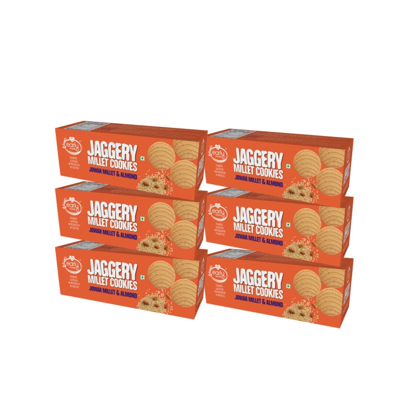 pack of 6 jowar almond jaggery cookies