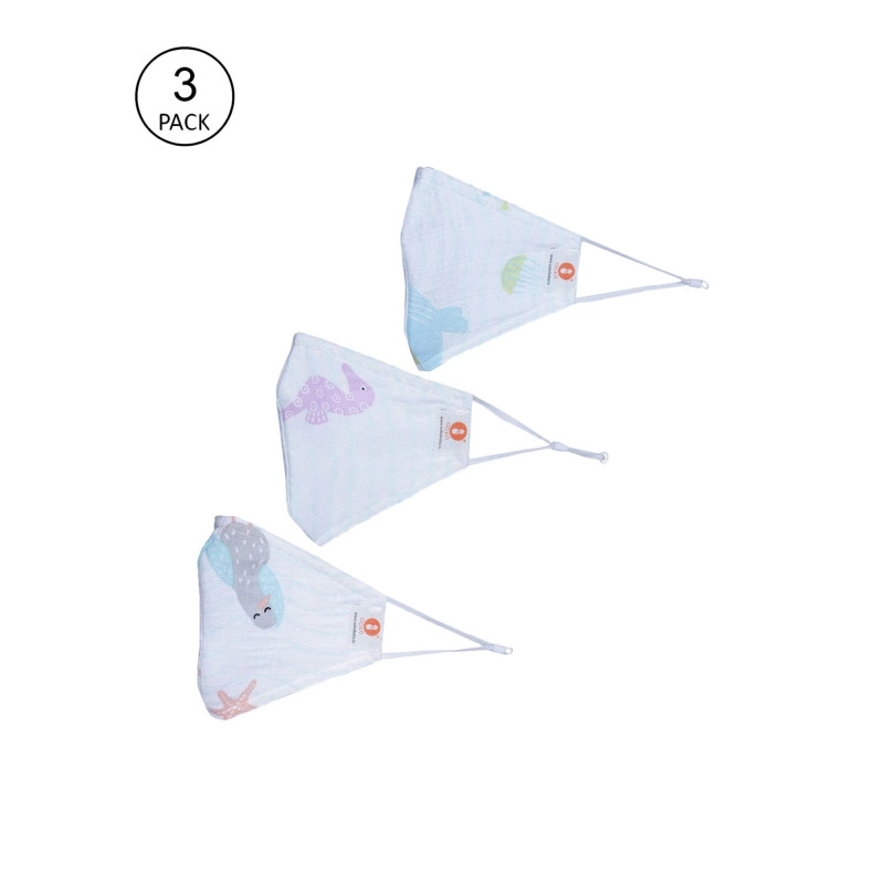 ooka baby organic cotton muslin mom mask pack of 3 3ply breathable reusable adult size