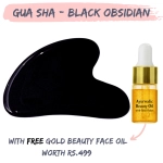 natural vibes black obsidian face gua sha with free gold beauty elixir oil for men women 2
