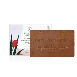 juicy chemistry damask rose geranium saffron organic soap for skin brightening rejuvenation 100 gm 3 53oz