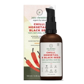 juicy chemistry chilly horsetail black seed organic hair serum promotes hair growth controls hair fall 100ml