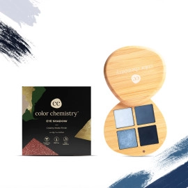 color chemistry eyeshadow quad 4 intense pigments super blendable enriched with rosehip green tea certified organic 8 g celestial eq03