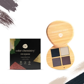 color chemistry eyeshadow quad 4 intense pigments super blendable enriched with rosehip green tea certified organic 8 g groundwork eq01