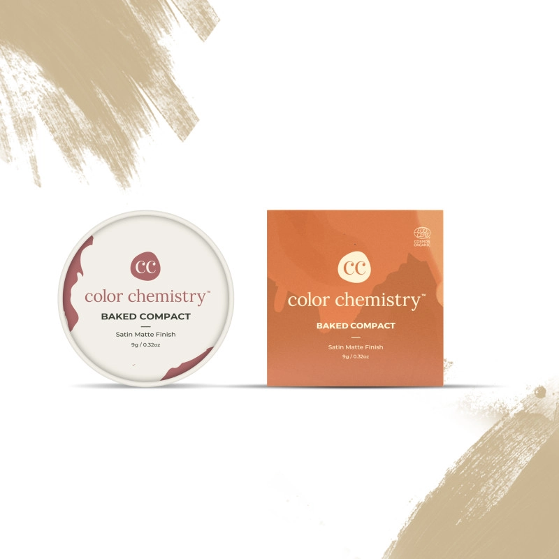 color chemistry baked compact satin matte finish enriched with rosehip green tea certified organic 9 g luna bc01