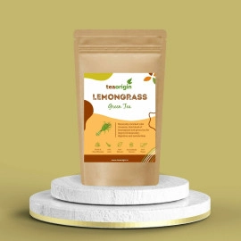 tea origin lemongrass green tea 100 natural ingredients green tea leaves lemongrass leaves rich in antioxidants helps in weight management promotes immunity 100gm serves 50 cups