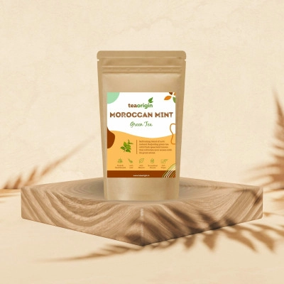 tea origin moroccan mint green tea 100 natural ingredients green tea leaves spearmint leaves rich in antioxidants phytonutrients relieves stresspromotes immunity 100gm serves 50 cups