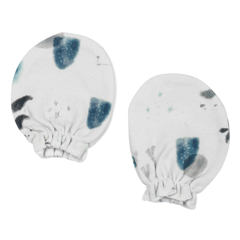 baby mittens panda on white base