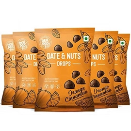 dev pro food group date and nuts drops healthy snack with high fiber gluten free vegan orange cinnamon 40g pack of 5
