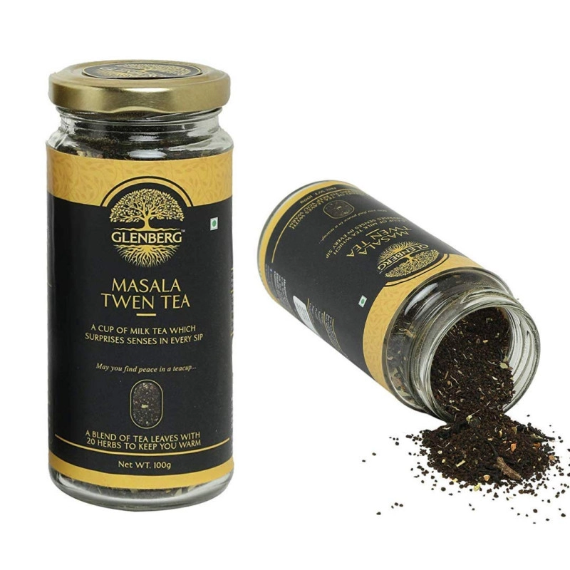 glenberg masala chai with 100 natural ingredients masala twentea indian traditional masala chai with 20 herbs and spices 100 gm 50 cups