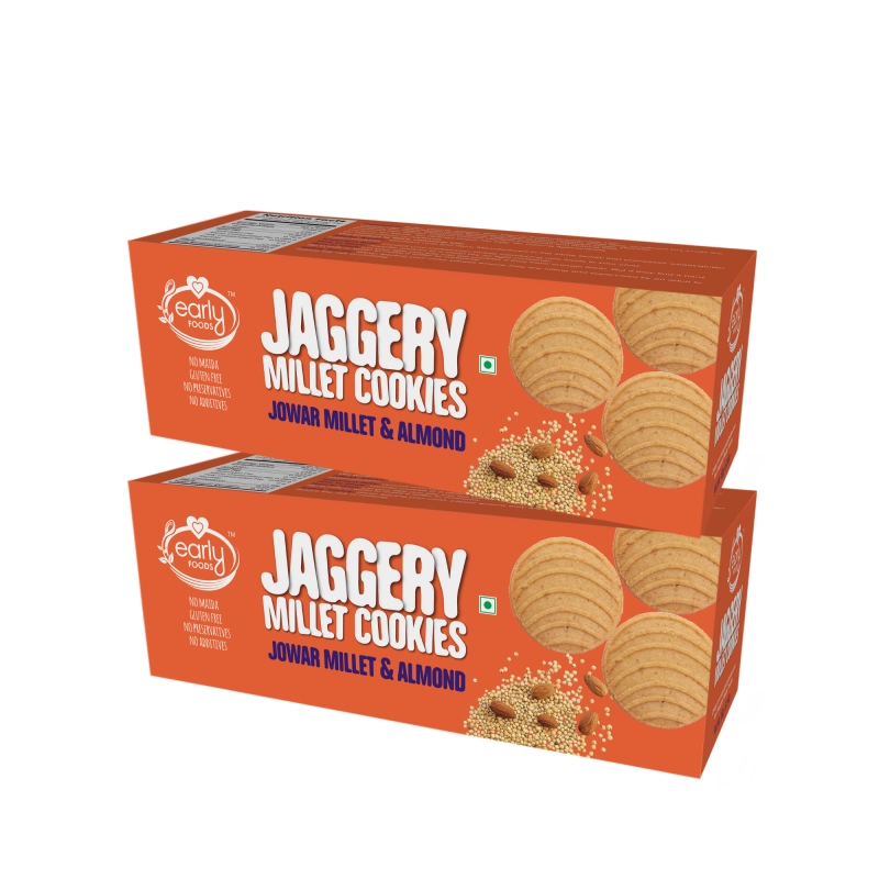pack of 2 jowar almond jaggery cookies 150g x 2