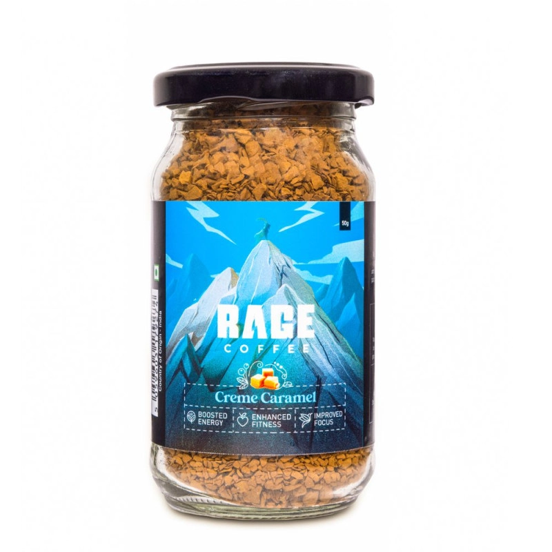 rage coffee 50 gms creme caramel flavour premium arabica instant coffee