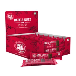 dev pro date and nuts bars healthy snacks with protein high fiber gluten free and vegan apple cinnamon 30g bars pack of 16