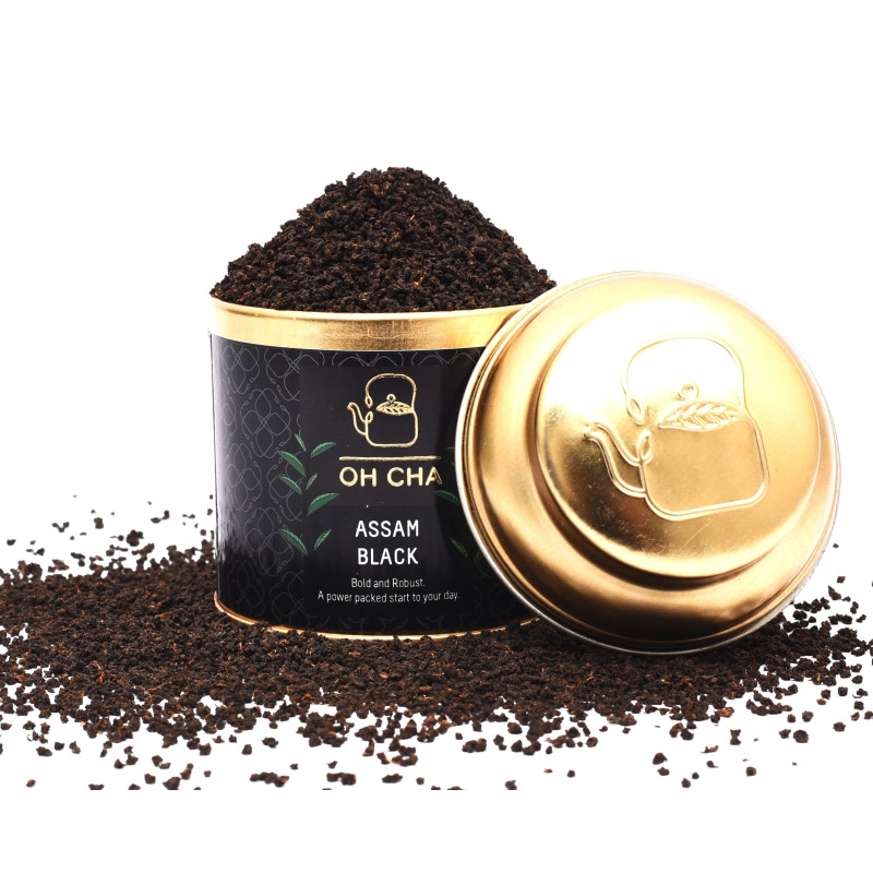 oh cha assam tea premium 100 ctc black tea bold robust cup strong malty and rich 35g tin caddy