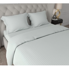 swaas 100 pure cotton 6mm stripes blue mist bedsheet set