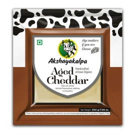 akshayakalpa organic cheddar plain aged cheese 200 gms