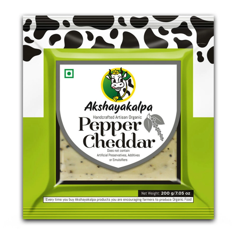 akshayakalpa organic cheddar pepper 200 grams