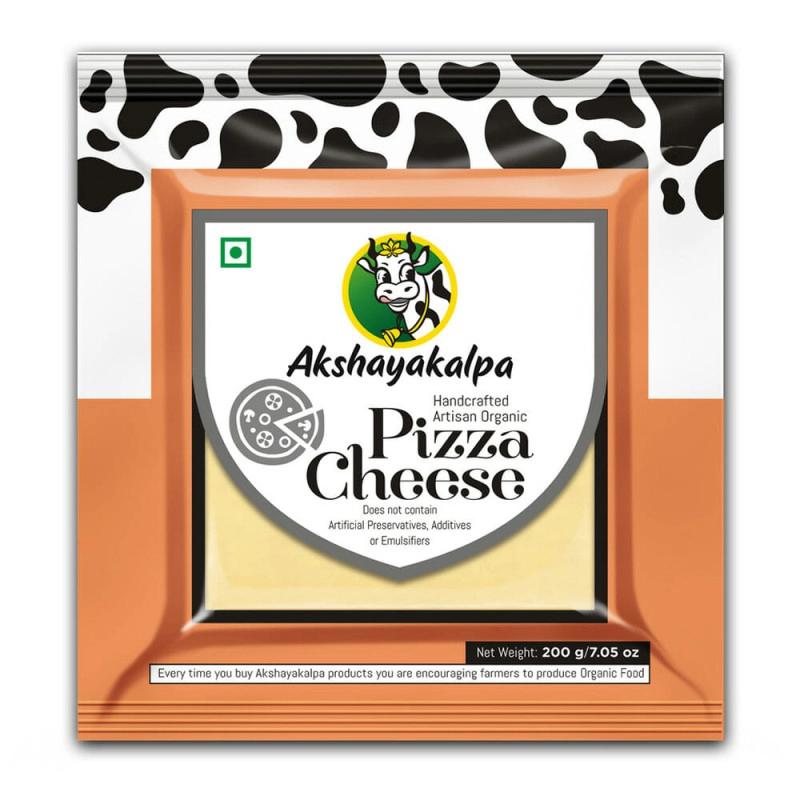 akshayakalpa organic mozzarella pizza cheese 200 grams