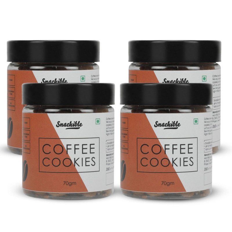snackible coffee cookies pack of 4 4x70gm