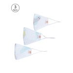 ooka baby organic cotton muslin kids mask pack of 3 3ply breathable reusable medium size