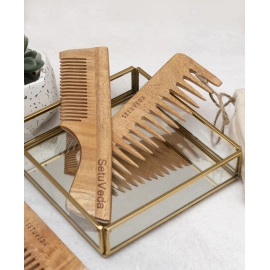 neem wood combs pack of 2 handcrafted
