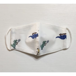 100 cotton mask 3 layers of cotton to keep them breathable for the children as well as offering protection dino mask