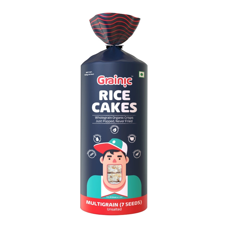 grainic organic rice cakes multigrain 7 super seeds unsalted i vegan gluten free and all natural