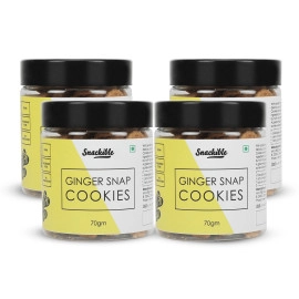 snackible ginger snap cookies pack of 4 4x70gm