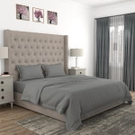 swaas 100 pure cotton plain satin graphite bedsheet set