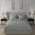 swaas 100 pure cotton 10cm stripes grey gum bedsheet set