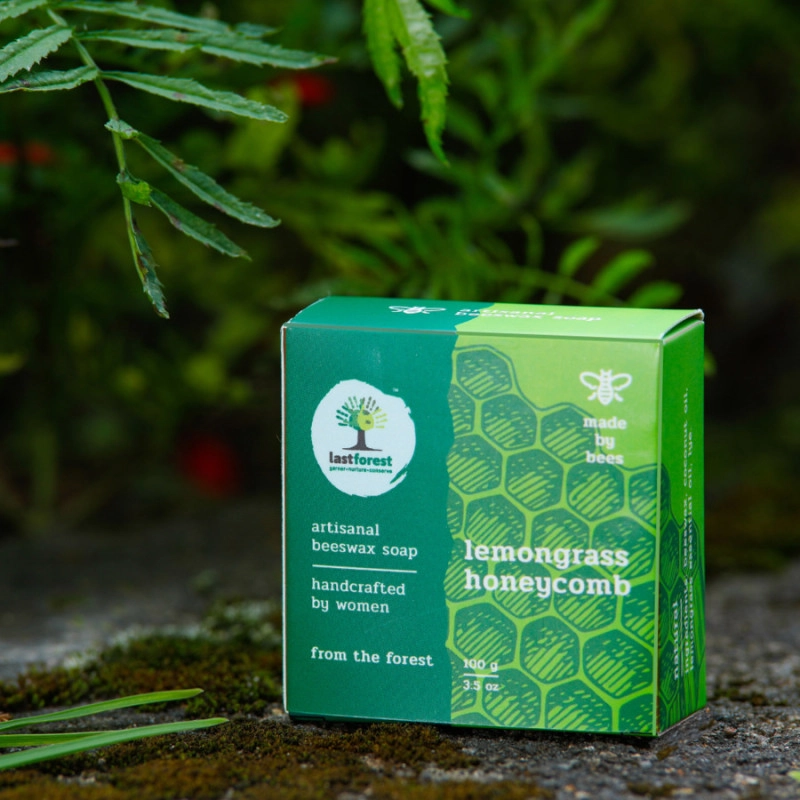 last forest artisanal handmade beeswax honeycomb soap 100gms lemongrass