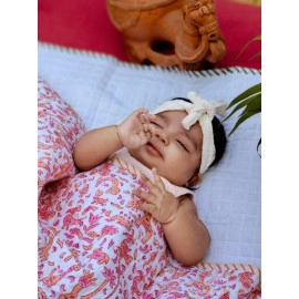 savannah hand block printed muslin blanket