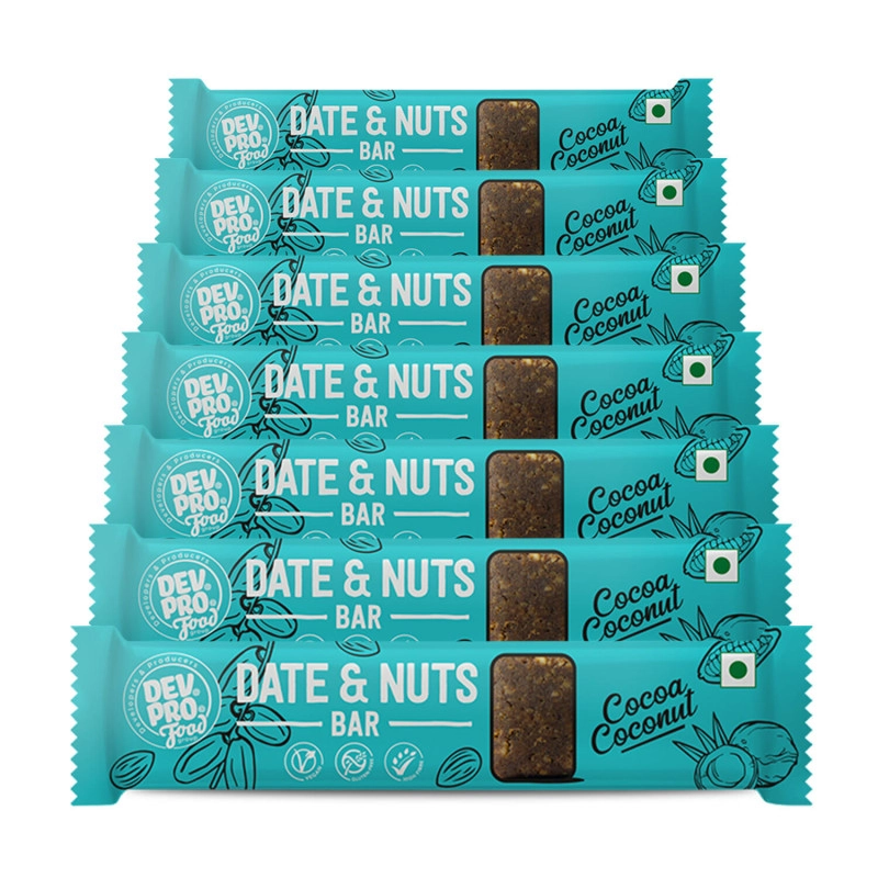 dev pro date and nuts bars healthy snacks with protein high fiber gluten free and vegan apple cinnamon 30g bars pack of 7 copy