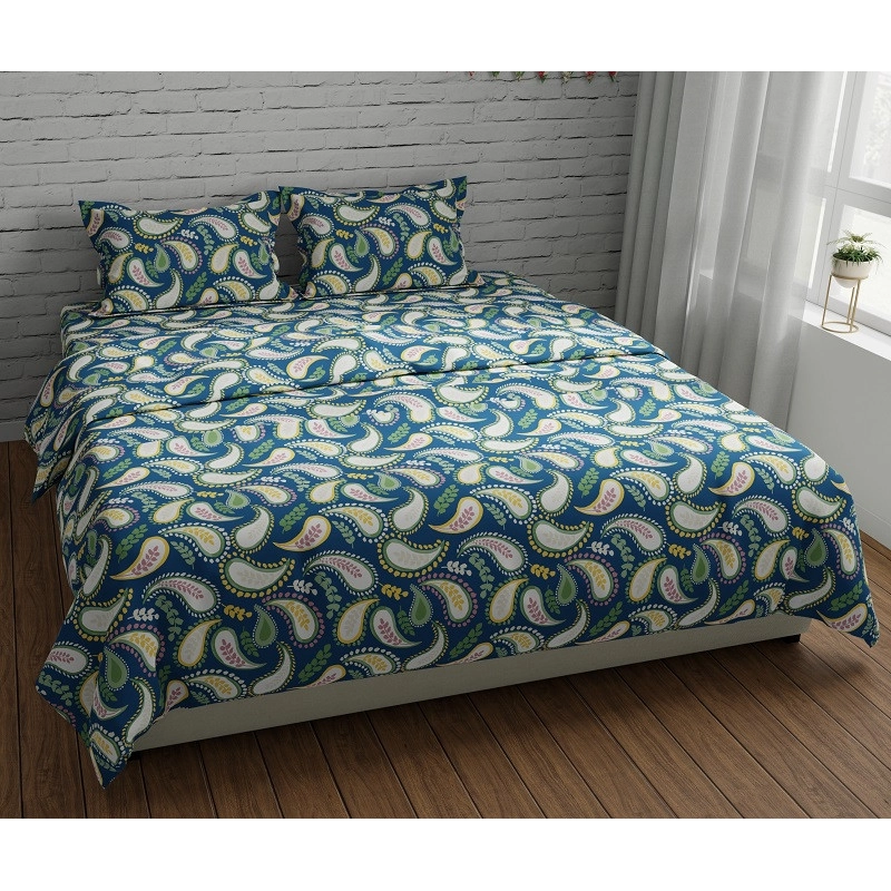 swaas 100 pure cotton fresh paisley bedsheet set