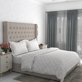 swaas 100 pure cotton pine cone white grey bedsheet set