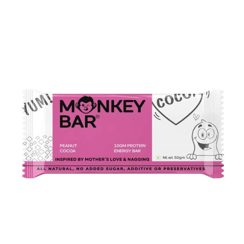 monkey bar peanut cocoa pack of 8 13g protein no added sugar natural delicious